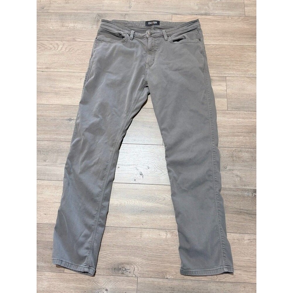 Du/er Duer Jeans Mens Size 36x32 N2X Relaxed Taper No Sweat Pants Gray Stretch